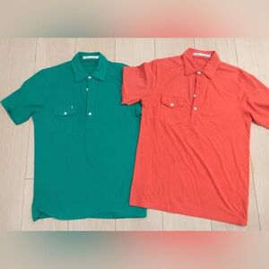 Men's Green and Red Criquet Polo Shirts